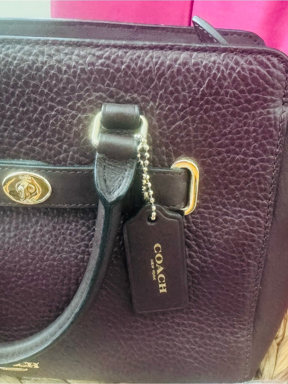 Coach Blake Carryall 25 Midnight Pebbled leather satchel Crossbody - Picture 5 of 6